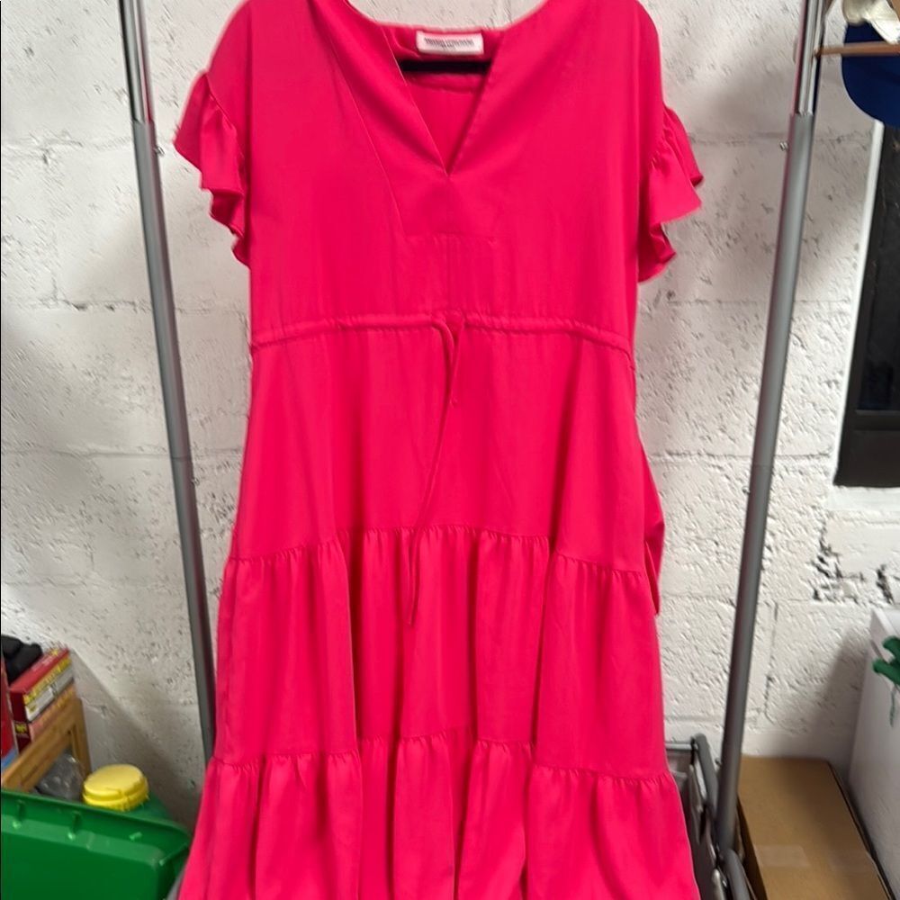 Amanda Uprichard Pink Casual Dress Drawstring Waist - NWOT - Size Small
